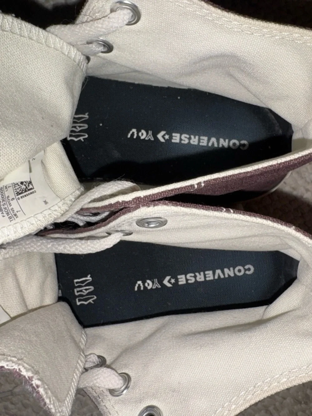 Converse High Top Sneakers - Burgundy with Cream Accents - Picture 6 of 6